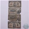 Image 1 : Group lot of four  Canada 25ct 'shinplaster' notes from the Dominion of Canada. 4pcs