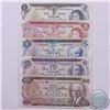 Image 1 : 5 x different  Canada banknotes of five different denominations all from the 1970's multicoloured se