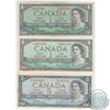 Image 1 : Group lot of three changeover prefix's from the 1954 Canada modified portrait series.