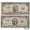 Image 1 : Pair of 1953 USA $2.00 notes with two different signature combinations.