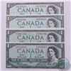 Image 1 : Complete signature type set of the 1954 Canada $1.00 note.  Included are four 1954 $1.00 notes; one 