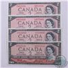 Image 1 : Complete signature type set of the 1954 Canada $2.00 note.  Included are four 1954 $2.00 notes; one 