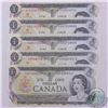 Image 1 : Group lot of five 1973 Canada Replacement $1.00 notes all in UNC or better condition.  Included are 