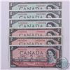 Image 1 : Group lot of six  Canada Changeover notes from the 1954 modified portrait $1 and $2 series.  Prefixe