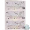 Image 1 : Complete signature type set of the 1989 Canada $10.00 note all in UNC Condition.  Included are three