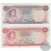 Image 1 : Pair of 1965 banknotes from the Bahamas, denominations include 50c and $3. 2pcs