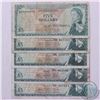 Image 1 : Group lot of five 1965 $5.00 notes from the East Caribbean with five different signature combination