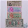 Image 1 : Group lot of four different Military Payment Certificates from the United States in Fine or better c