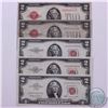 Image 1 : Run of five United States $2.00 notes with five different signature combinations ranging in conditio