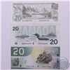 Image 1 : Run of three $20.00 notes from the Bank of Canada. You will receive three $20.00 notes; a 1979, a 19