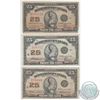 Image 1 : Complete signature type set of the 1923 25ct. You will receive three 1923 25c notes; one of each sig