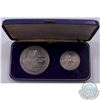Image 1 : 1874-1974 Sir Winston Churchill 2-coin Silver medal set commemorating the 100th Anniversary of the b