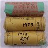 Image 1 : Lot of 3x 1973 Canada commemorative RCMP 25-cent Roll of 40pcs. 3 rolls