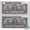 Image 1 : Pair of 1937 $10.00 notes from the Bank of Canada. You will receive two 1937 $10.00 notes; one with 