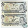 Image 1 : Uncut pair of 1973 Uncut EAX Replacement Banknotes.