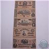 Image 1 : Lot of 5x Confederate States of American $1, $5, $20,$50 & $100 Bank Notes(replica play money)