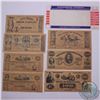 Image 1 : Lot of 5x Confederate States of America currency, Series A Bank Notes(replica play money). This set 