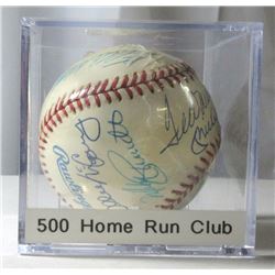 500 HOME RUN CLUB AUTOGRAPHED BASEBALL - MANTLE, WILLIAMS, AARON, JACKSON,