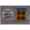 Image 1 : PETE ROSE AUTOGRAPHED ONL BASEBALL w/Reprint 1963 ROOKIE STARS Card