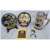 Image 2 : AWESOME MICKEY MANTLE COLLECTION: STEIN, 2 PLATES, ORNAMENT & POST CARD