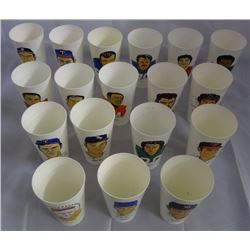 GROUP OF 18 1973 SLURPEE SEVEN ELEVEN CUPS; INCLUDES TOM SEAVER, TY COBB,