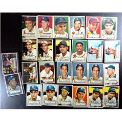 26 - 1952 TOPPS CARDS, #91 SCHOENDIENST EX,  #215 BAUER VGEX - REST MOSTLY VGEX
