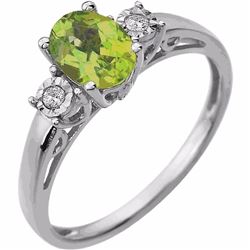 14kt. Peridot or Amethyst and Diamond Ring