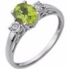 Image 1 : 14kt. Peridot or Amethyst and Diamond Ring