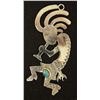 Image 1 : Zuni Sterling Silver Turquoise Kokopelli Pendant