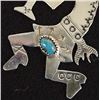 Image 2 : Zuni Sterling Silver Turquoise Kokopelli Pendant