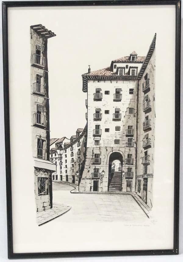 Pair of 1980 Martin Hidalgo Spanish Prints