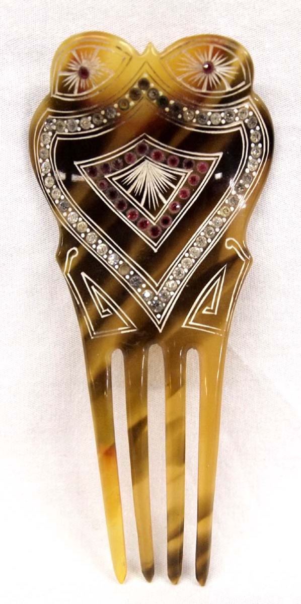 Antique Tortoise Shell Colored Celluloid Hair Comb