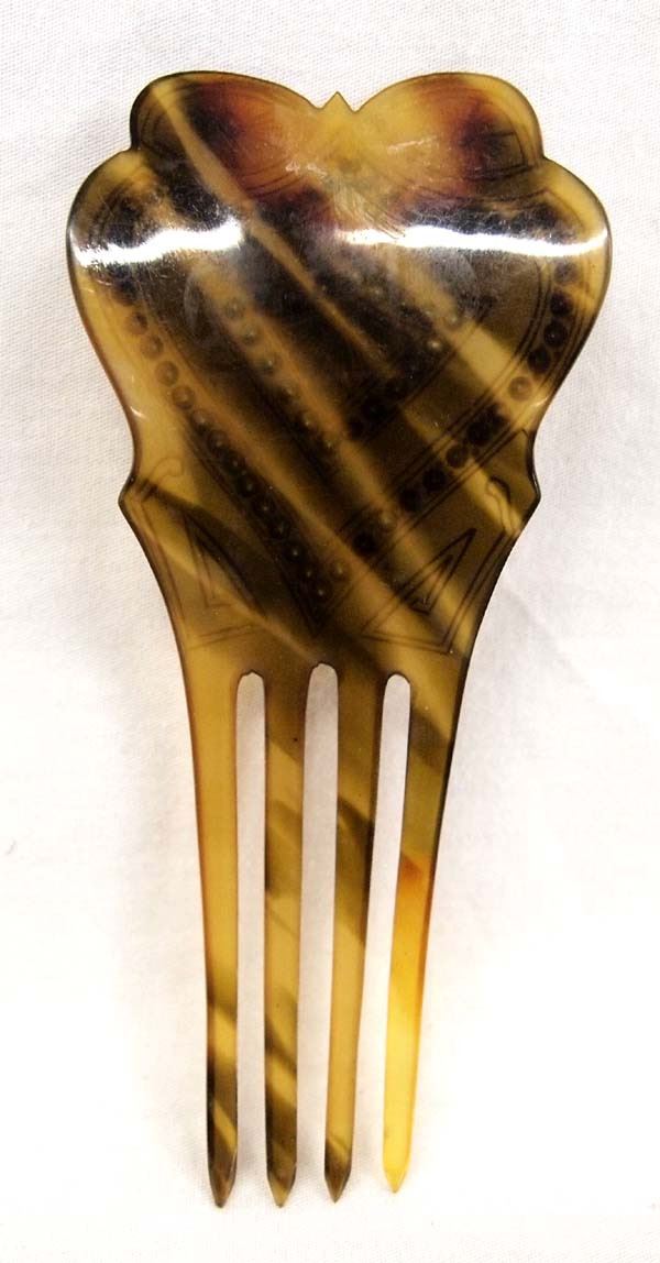 Antique Tortoise Shell Colored Celluloid Hair Comb