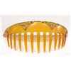 Image 1 : Antique Butterscotch Colored Celluloid Hair Comb