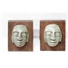 Image 1 : Pair Estate Mayan Jadeite Mask Bookends