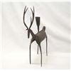 Image 1 : Primitive Hand Hammered Metal Deer Candleholder