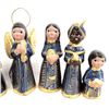 Image 2 : Vintage Mexican Blue and Gold Pottery Nativity Set