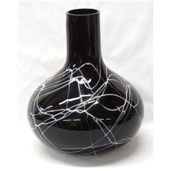Black and White Art Glass Vase