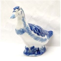 Oriental Ceramic Blue and White Duck