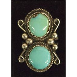 Navajo Sterling Bisbee Blue Turquoise Ring, 7.25