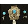 Image 1 : Navajo Sterling Turquoise Watchband and Earrings