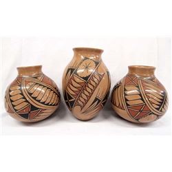 3 Mexican Mata Ortiz Polychrome Jars, All Signed