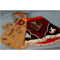 Little cowgirl outfit--fringed skirt, gloves, cuffs, chaps