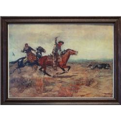 CM Russell framed print, Cowboy Sport,  9.5" x 13"