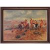 Image 1 : CM Russell framed print, Finding The Trail,  9.5" x 13"