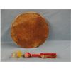 Image 1 : Blackfeet hand drum, used during dances, Fields Collection and trade cloth rattle, Fields Collection