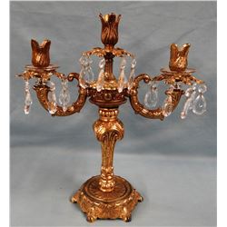 Ornate brass/crystal candelabra