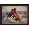 Image 1 : CM Russell framed print, Accepting The Challenge,  9.5" x 13"