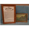 Image 1 : Winchester Rifle poster, 11" x18"; AND CMR print Warning Shadows, 13" x 9", both framed