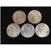 Image 1 : 5 Morgan dollars, all 1889, some near AU